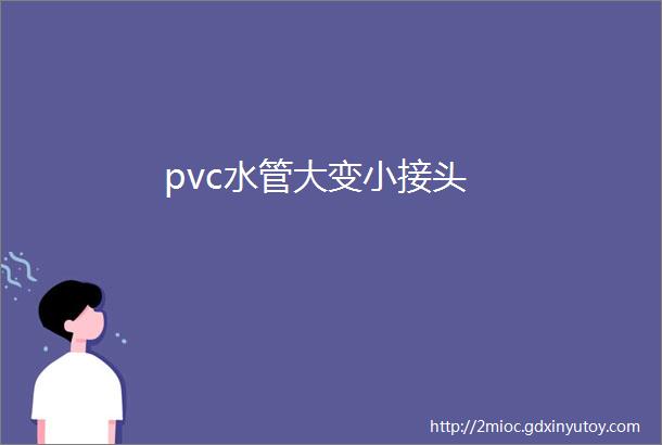 pvc水管大变小接头